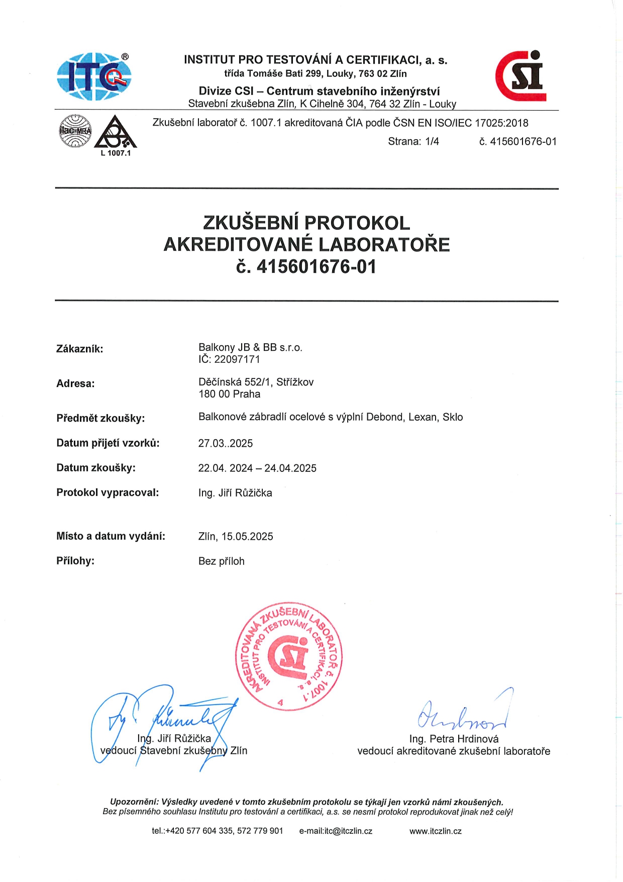 Certifikát CQS